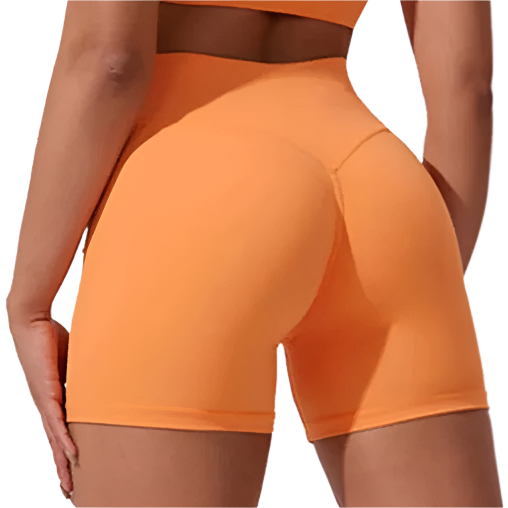 Xooie Fit women's active shorts in vibrant orange for comfortable workouts and active lifestyles