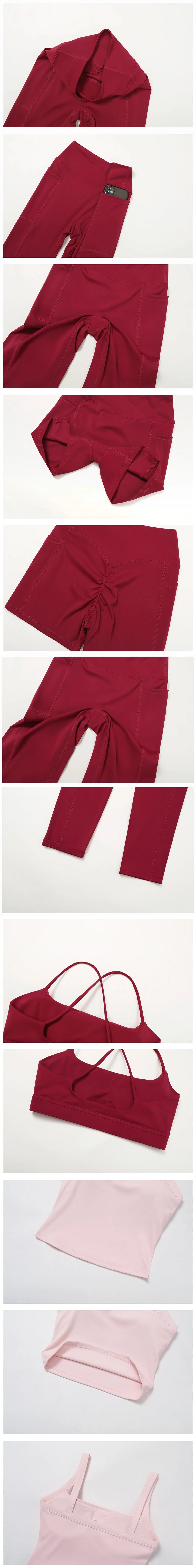 Cherry Red matching bralette and shorts color options swatches