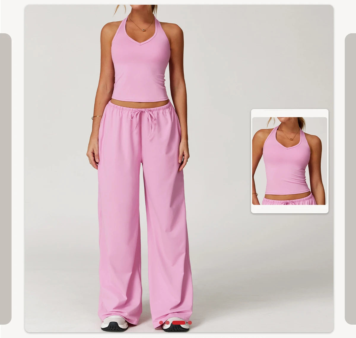 Xooie Fit women's baggy workout pants in pink with a relaxed fit for comfort during exercise