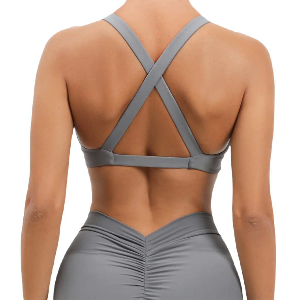 Xooie Fit women's fitness bralette with a twist bra design for stylish and supportive workouts