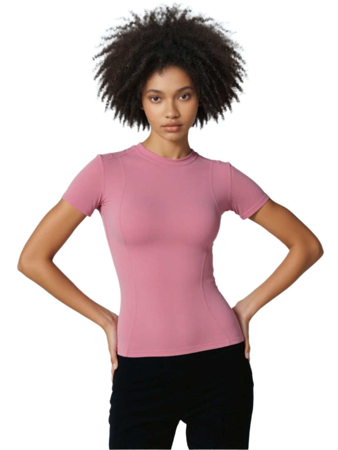 Xooie Fit women's high intensity fitted shirt in pink for maximum comfort during workouts