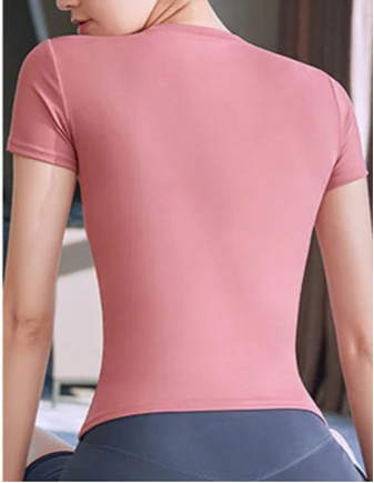 Xooie Fit women's high intensity fitted shirt in pink, perfect for active wear and workouts