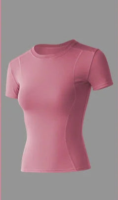 Xooie Fit women's high intensity fitted shirt in pink, ideal for workouts and active wear