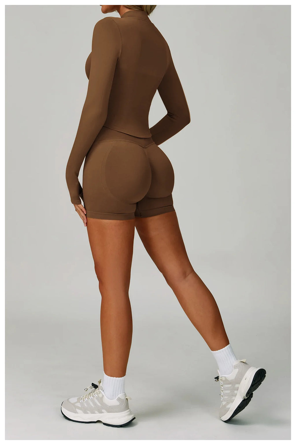 That Girl | Sports Bra + Active Shorts + Jacket w/ Thumb Holes Matching Set