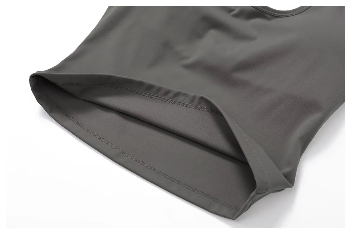 Close-up of the Xooie Fit women's matching activewear set top showing the hem and soft fabric texture