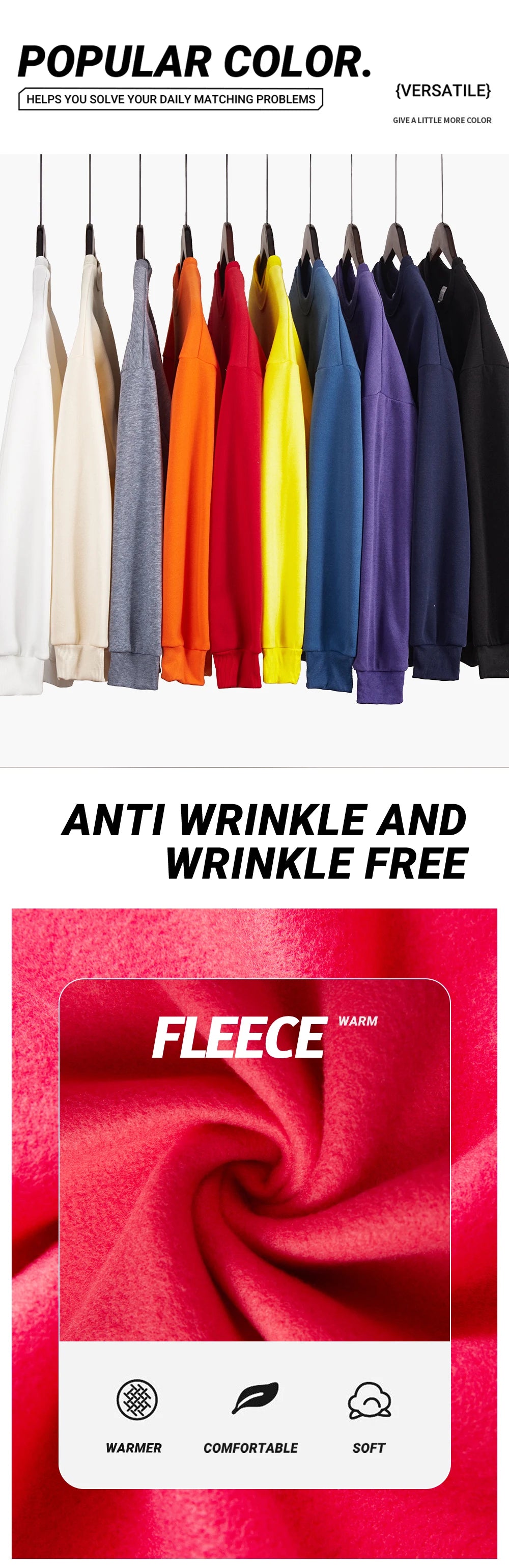 Xooie Fit women's oversized sweatshirt in various colors, made from comfortable fleece fabric