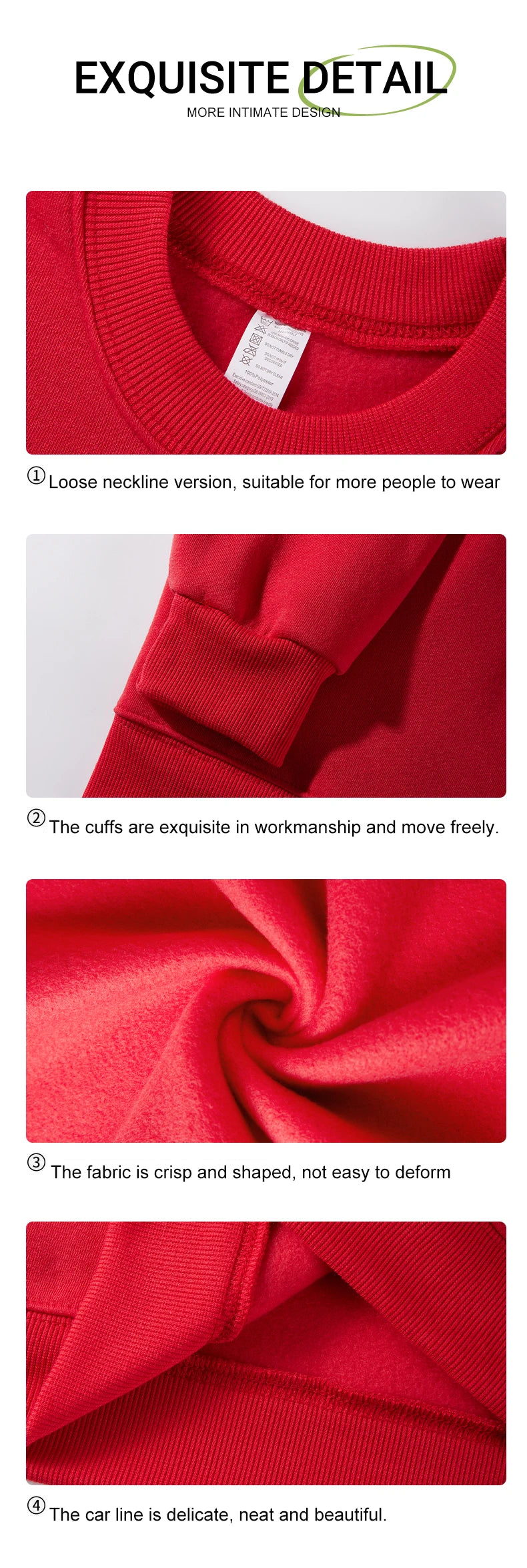 Xooie Fit women's oversized sweatshirt in red with loose neckline and quality craftsmanship details