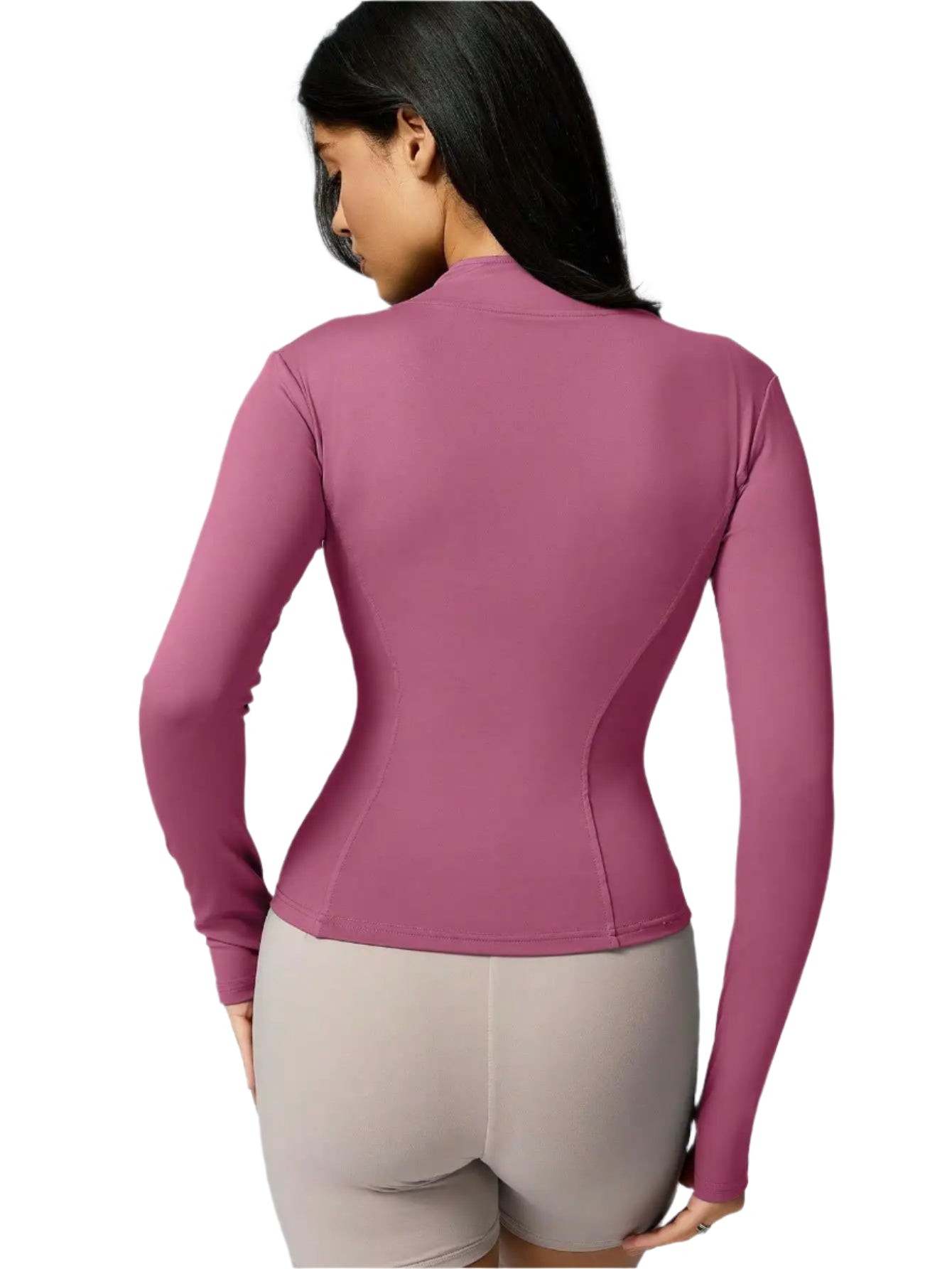 Xooie Fit women's sports jacket zipper in mauve with a sleek, fitted design for active wear