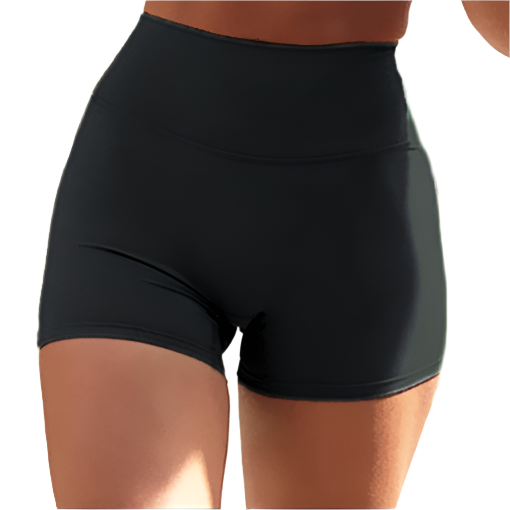 Xooie Fit women's stretchy workout shorts in black for comfortable fitness activities