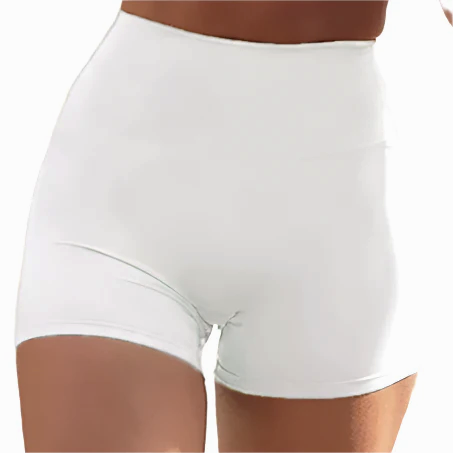 Xooie Fit women's stretchy workout shorts in white for comfortable exercise and active wear