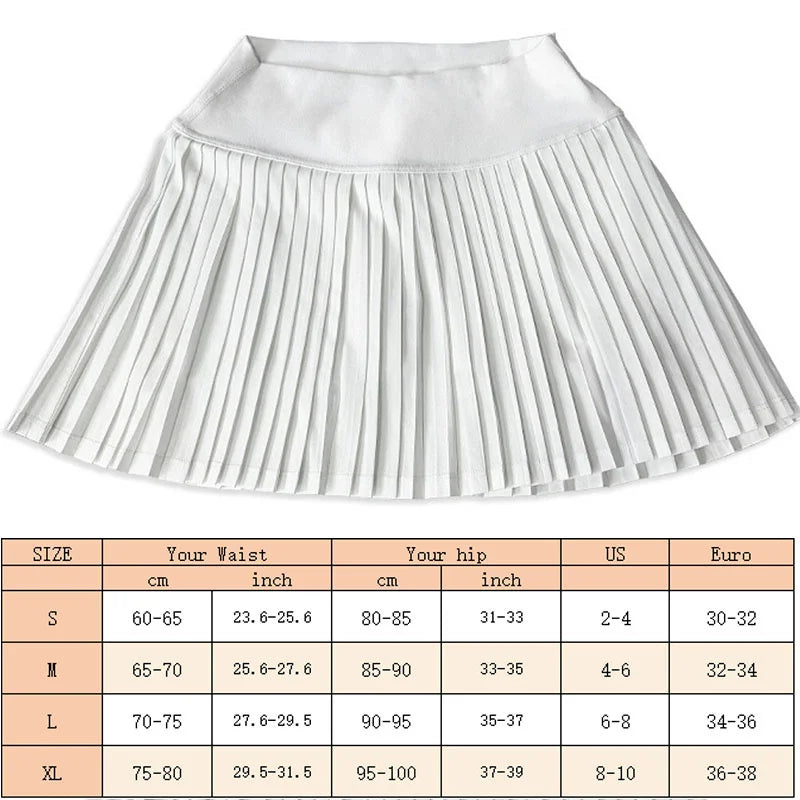 Xooie Fit women's tennis skort with phone pockets in white featuring a pleated design
