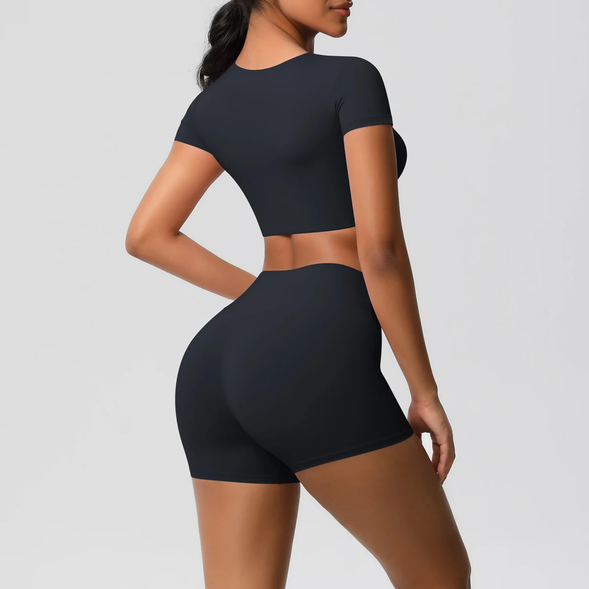 Body Tea | Fitted Crop Top + Active Shorts Set