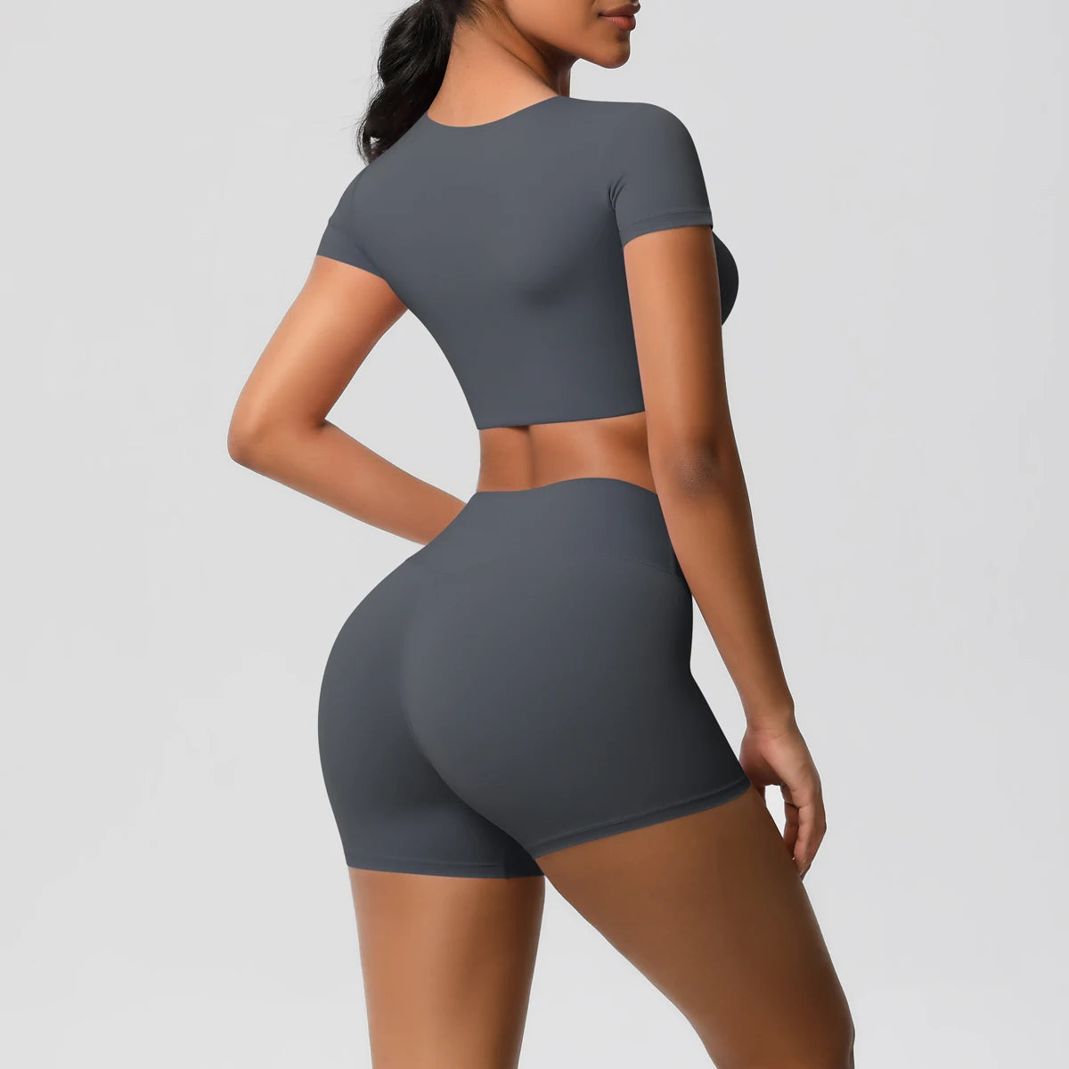 Body Tea | Fitted Crop Top + Active Shorts Set