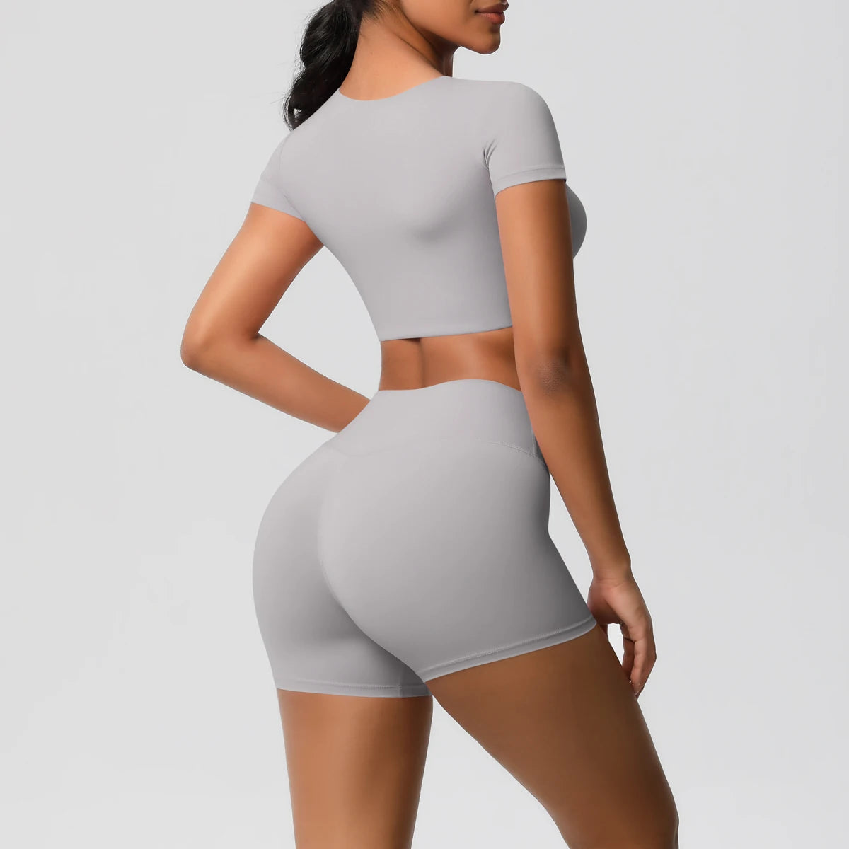 Body Tea | Fitted Crop Top + Active Shorts Set