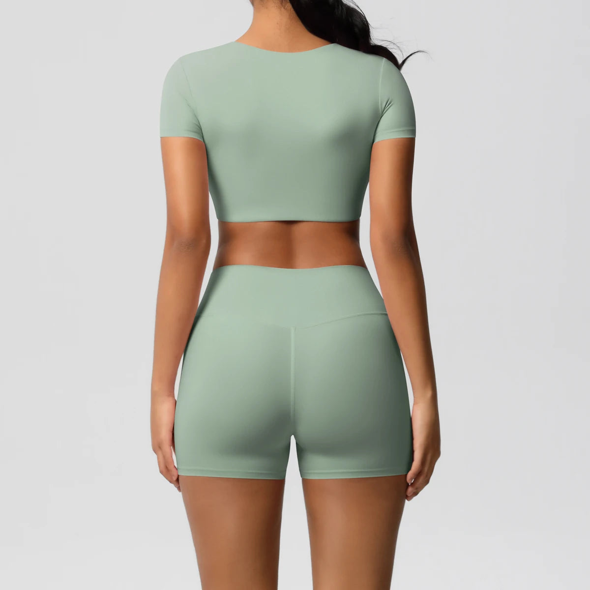 Body Tea | Fitted Crop Top + Active Shorts Set
