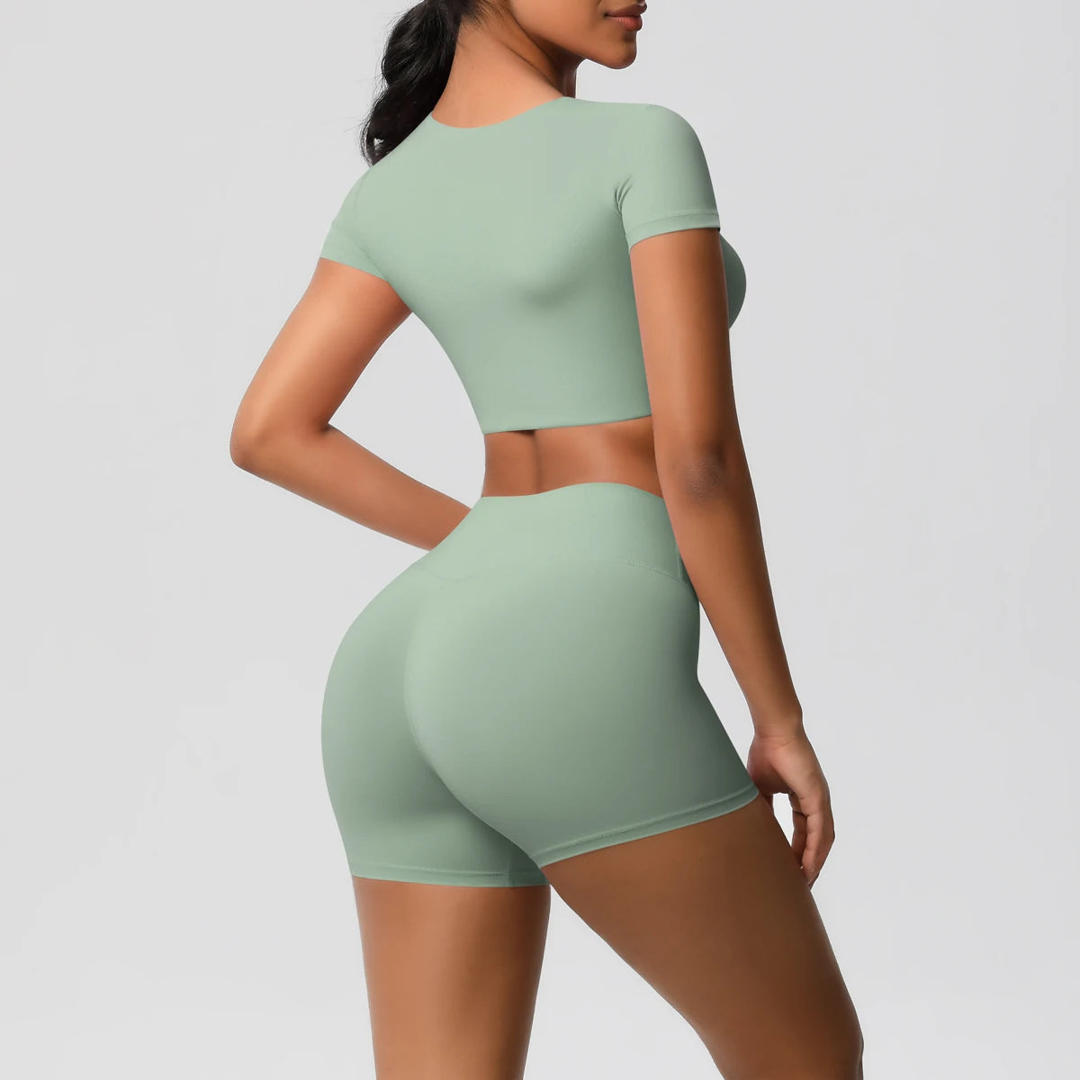 Body Tea | Fitted Crop Top + Active Shorts Set