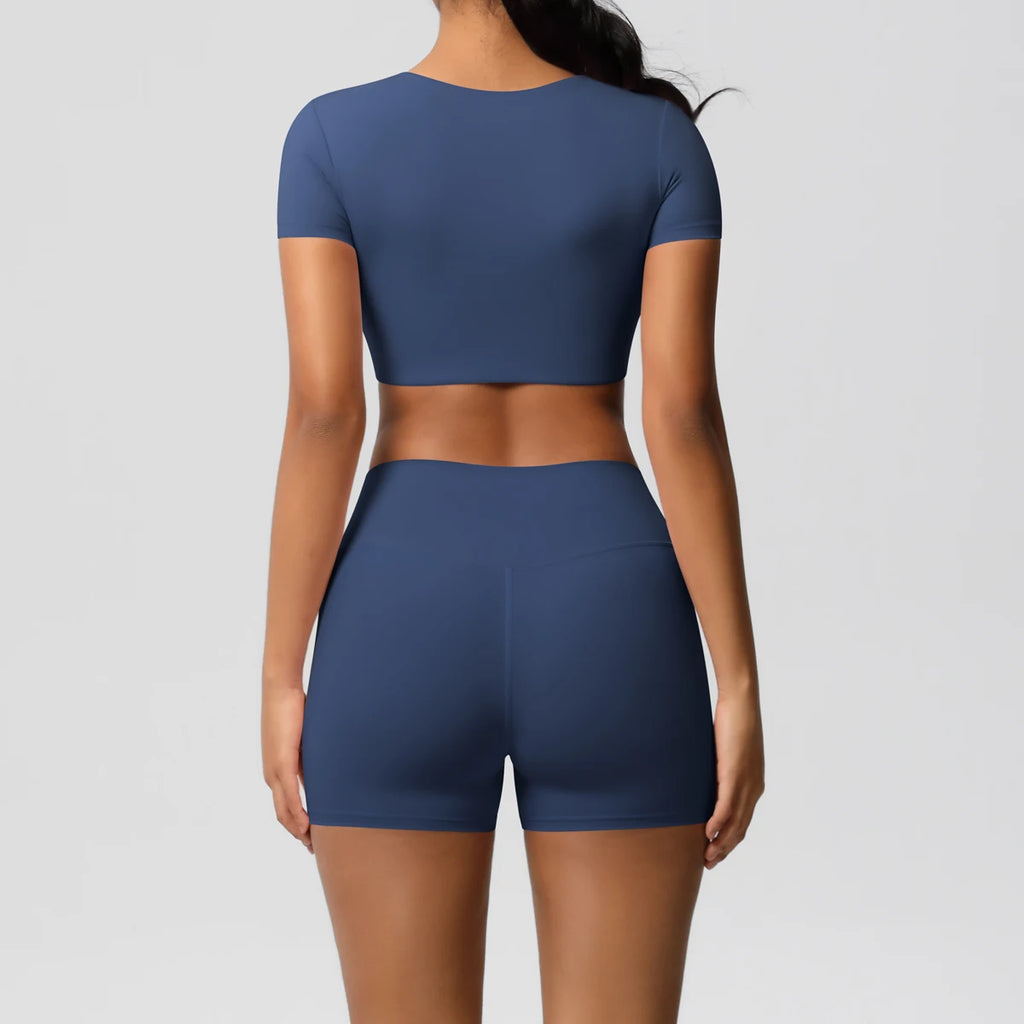 Body Tea | Fitted Crop Top + Active Shorts Set