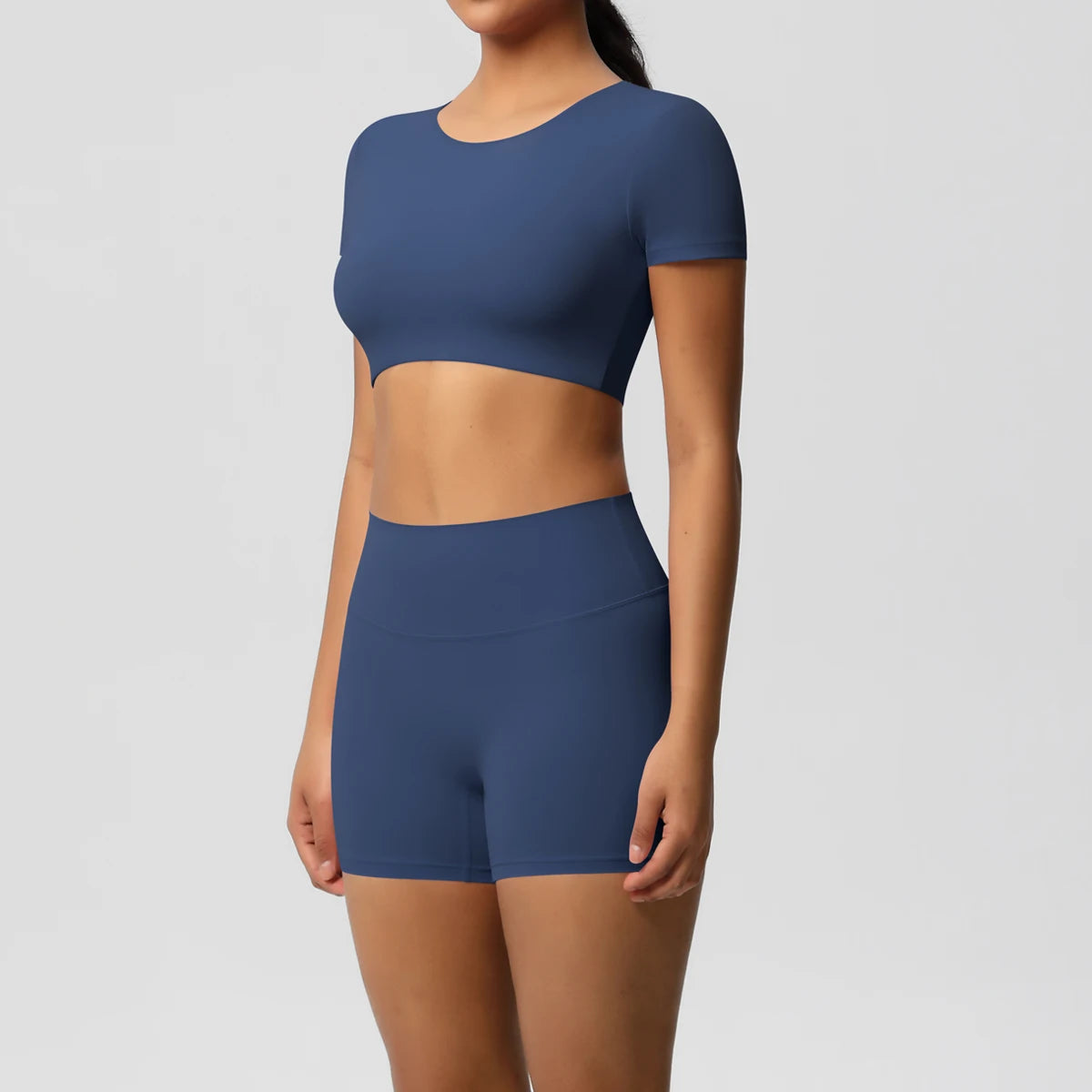 Body Tea | Fitted Crop Top + Active Shorts Set