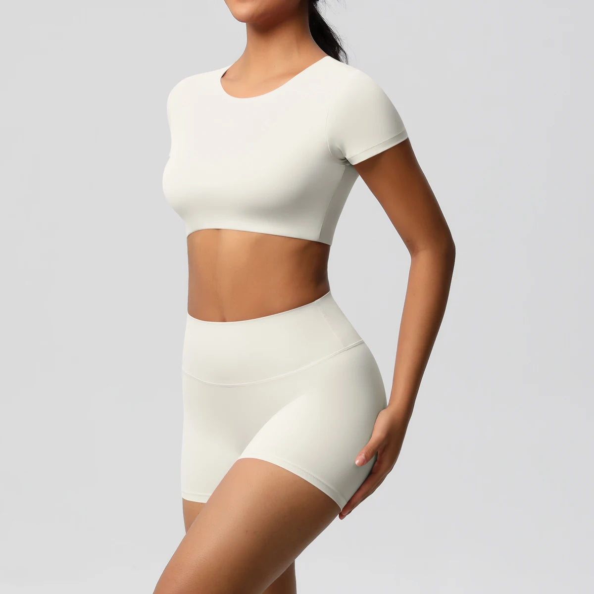 Body Tea | Fitted Crop Top + Active Shorts Set