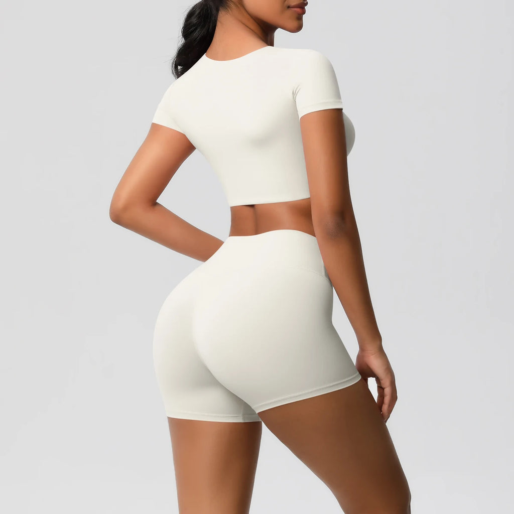 Body Tea | Fitted Crop Top + Active Shorts Set