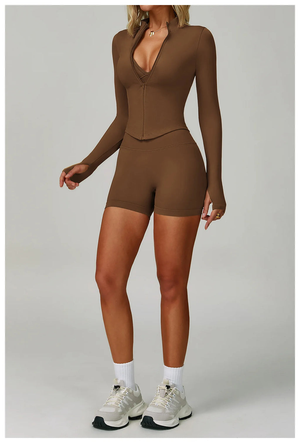 Catching Glances | Sport Bra + Active Leggings + Jacket Matching Set