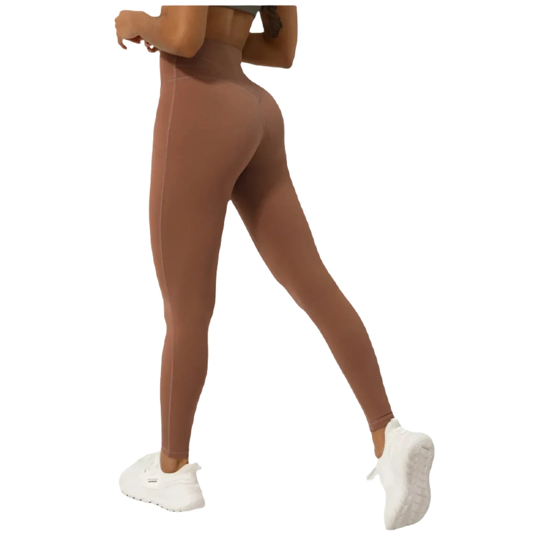 Brown Xooie Fit women’s yoga pants online with high waist and stretchy fabric for comfort
