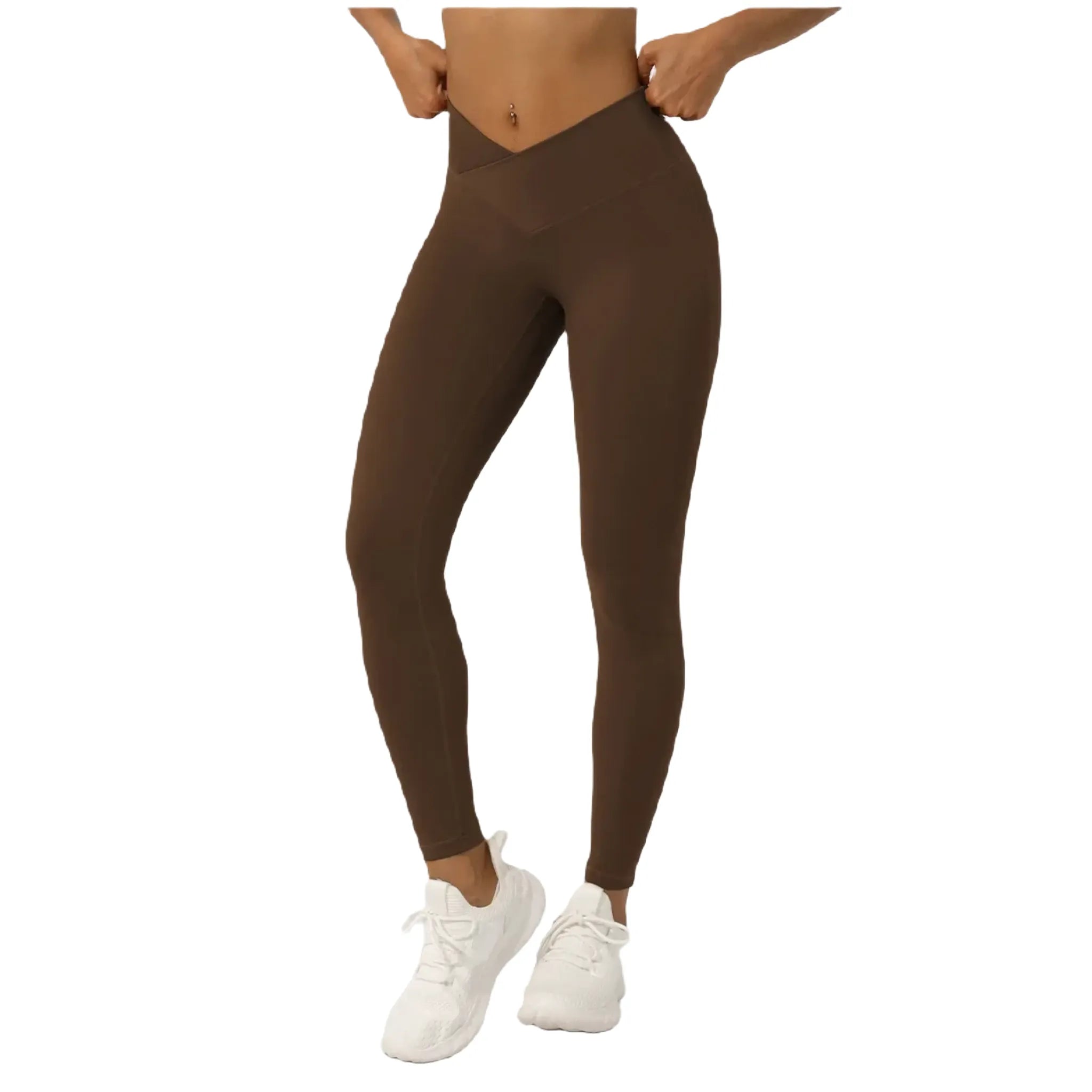 Xooie Fit Women's Yoga Pants Online in Brown with High-Waisted Design for Comfort and Flexibility