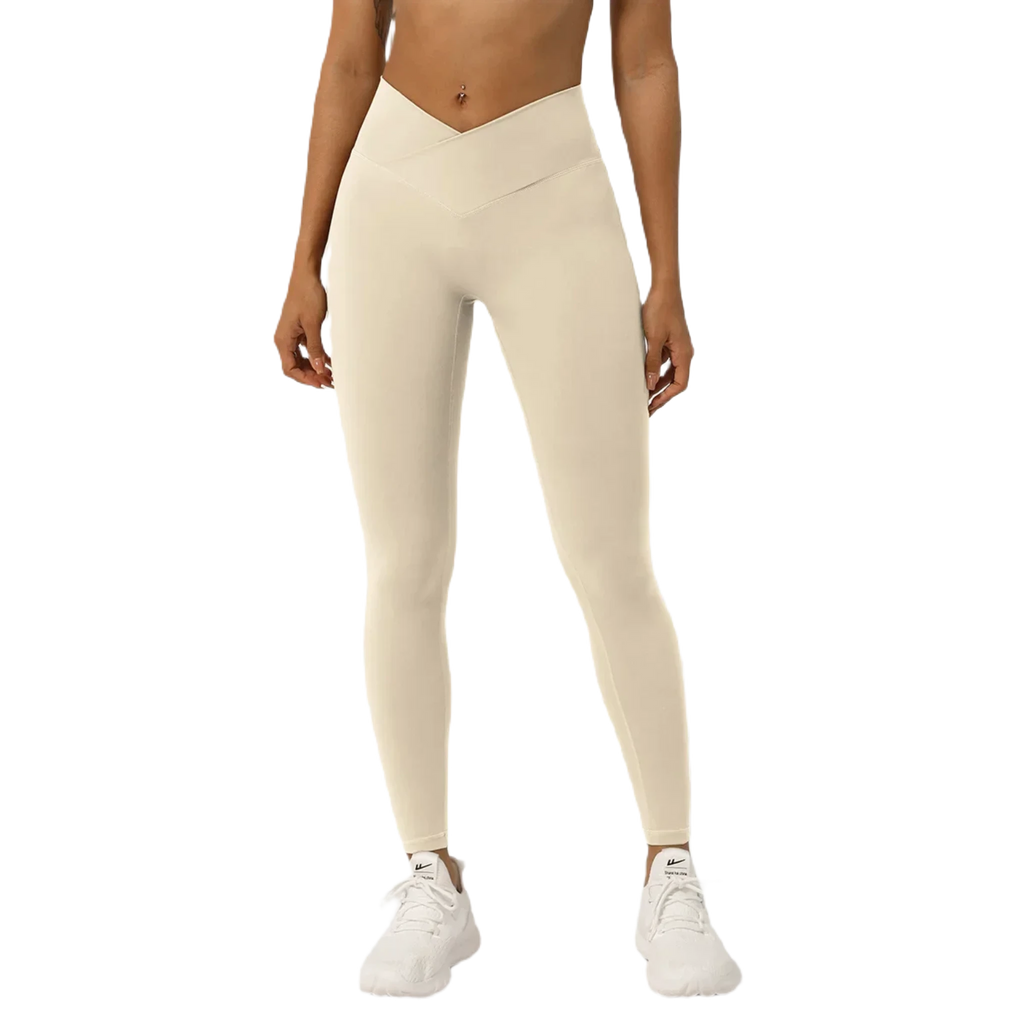 Xooie Fit Women's Yoga Pants Online in Cream Color for Comfort and Flexibility during Workouts