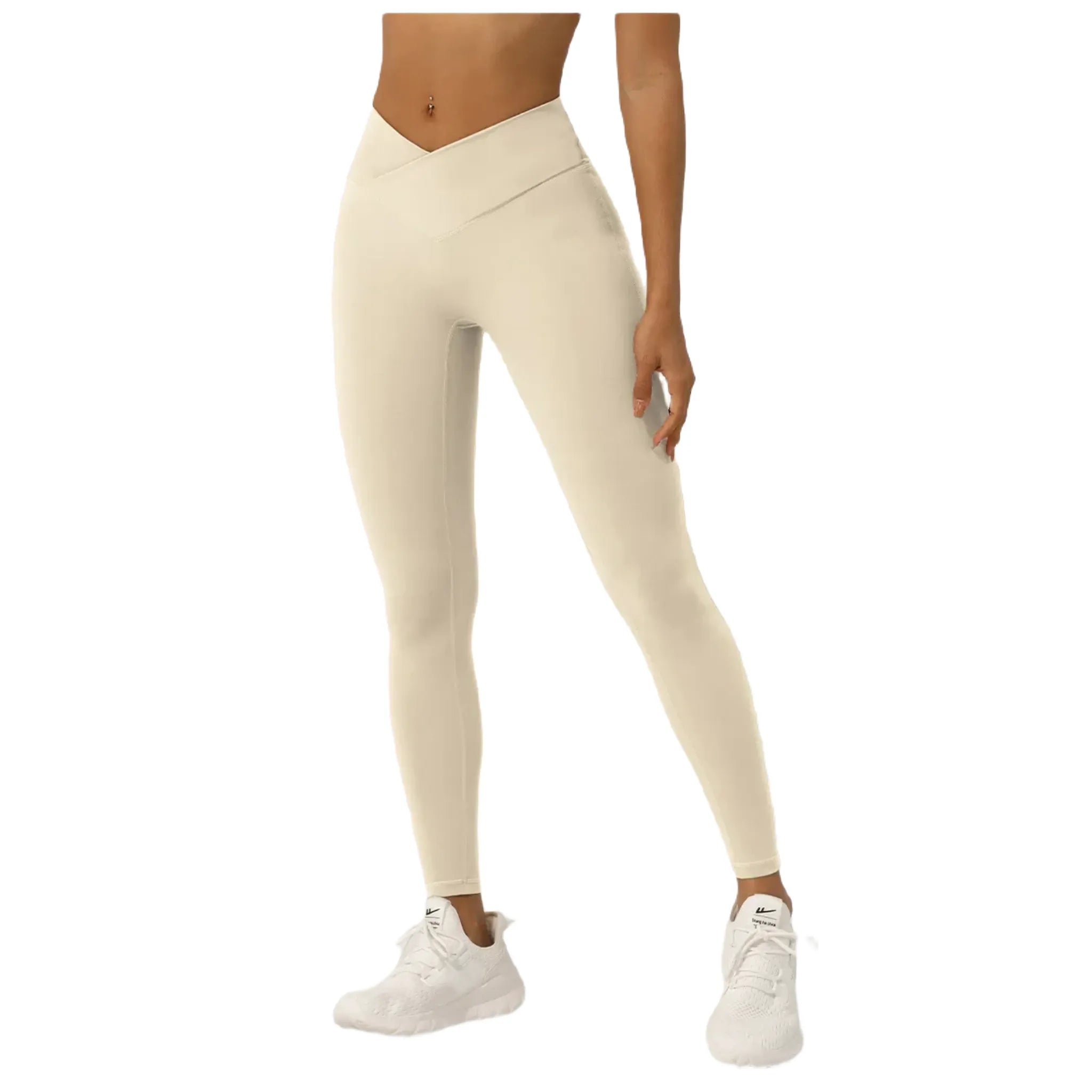 Xooie Fit women's yoga pants online in beige with high waist for comfort and performance