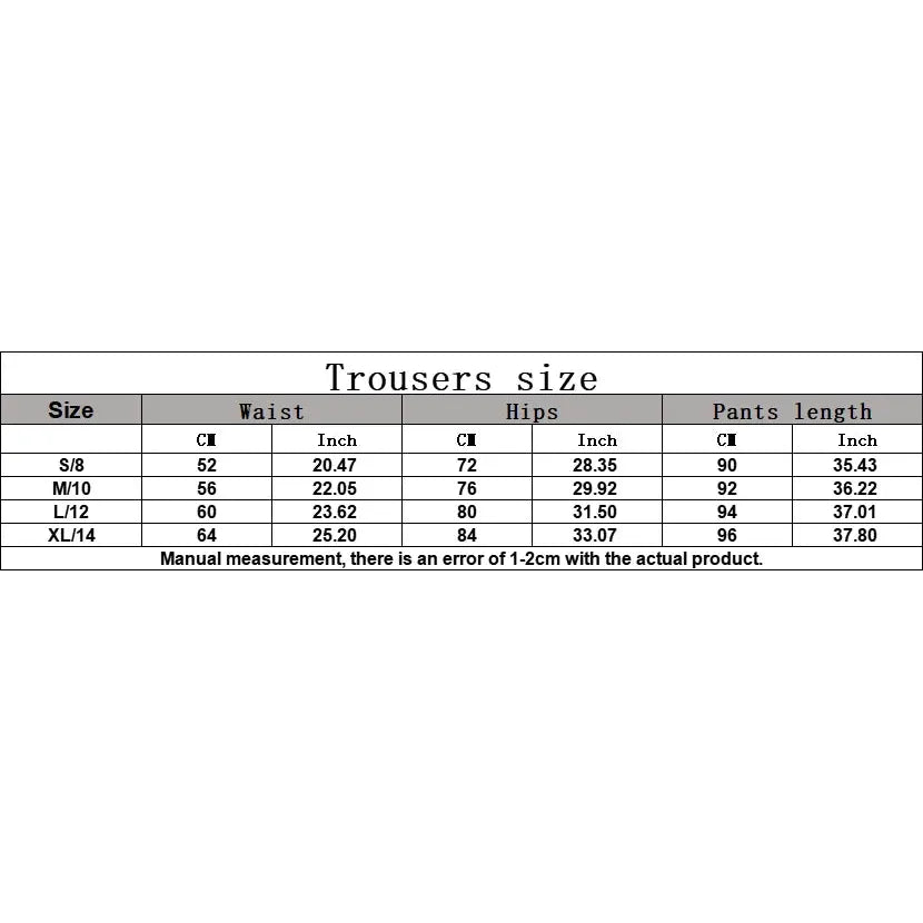 Xooie Fit women's yoga pants online featuring a detailed size chart for perfect fit