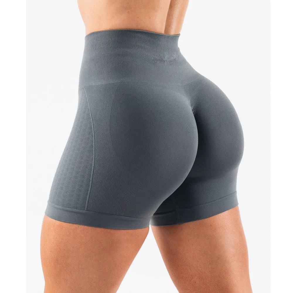 Xooie Fit high intensity workout shorts in grey with supportive high waist and flattering design