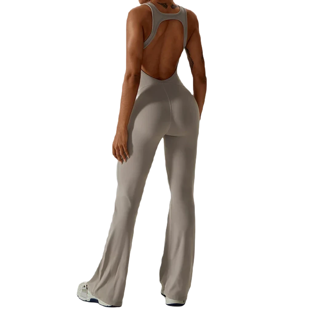 Xooie Fit comfortable yoga jumpsuit with a stylish back design for flexibility and movement