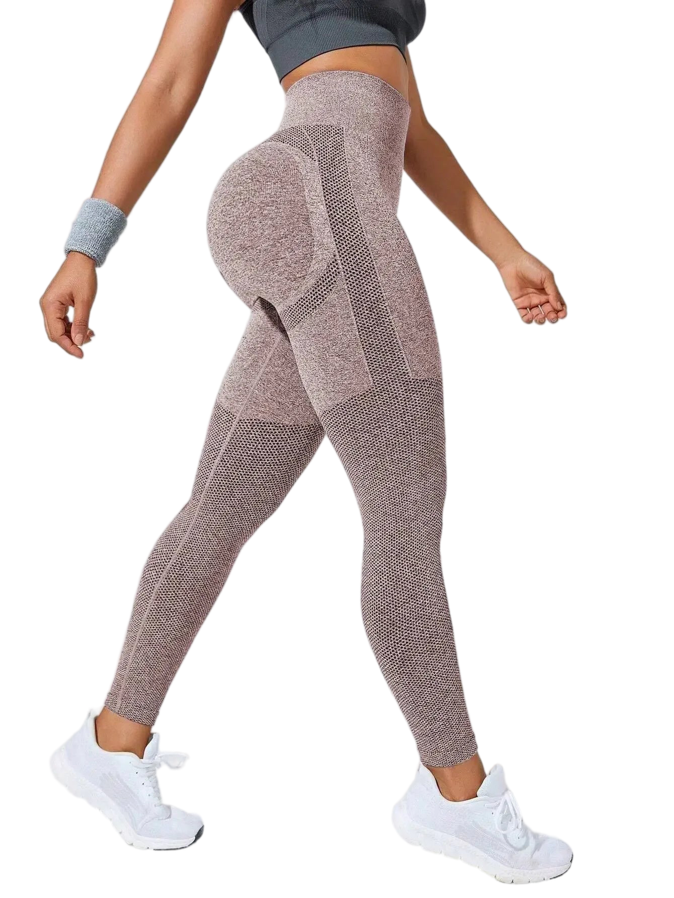 Xooie Fit high-performance active leggings in brown with contouring design for comfortable workouts