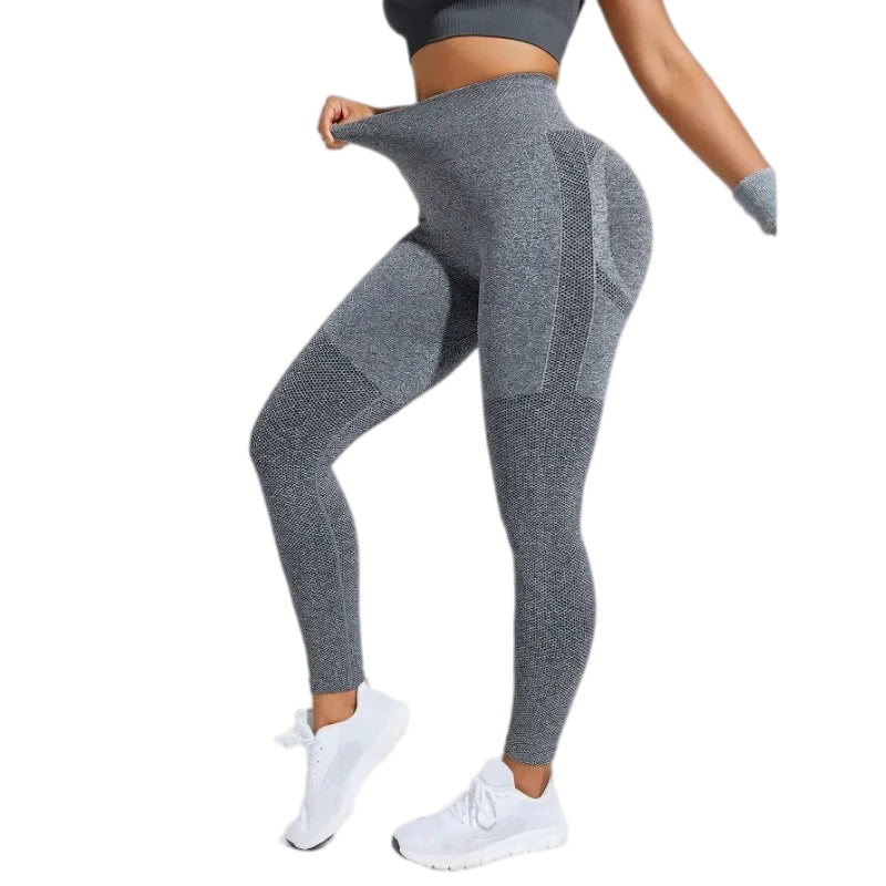 Xooie Fit high-performance active leggings in gray with contour detailing for ultimate comfort