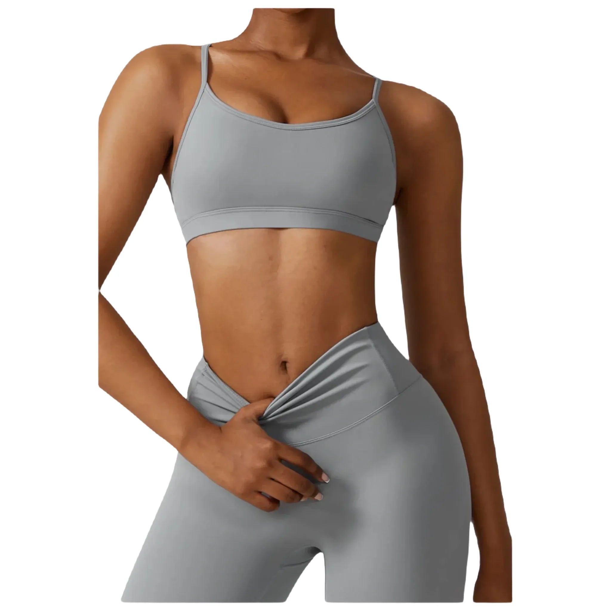 Xooie Fit women's active bra in gray for comfort and support during workouts front 3