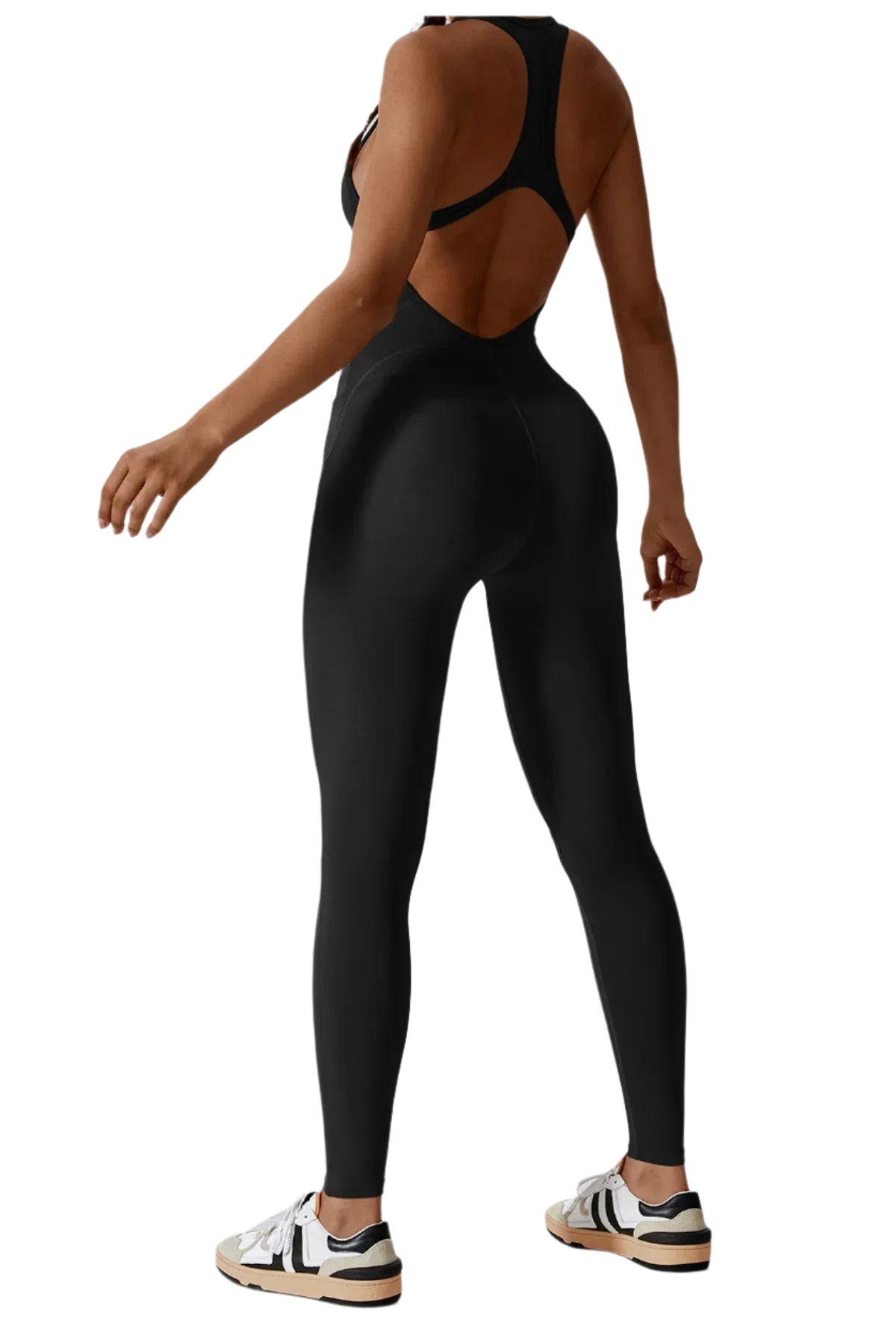 Xooie Fit women's fitness jumpsuit black back