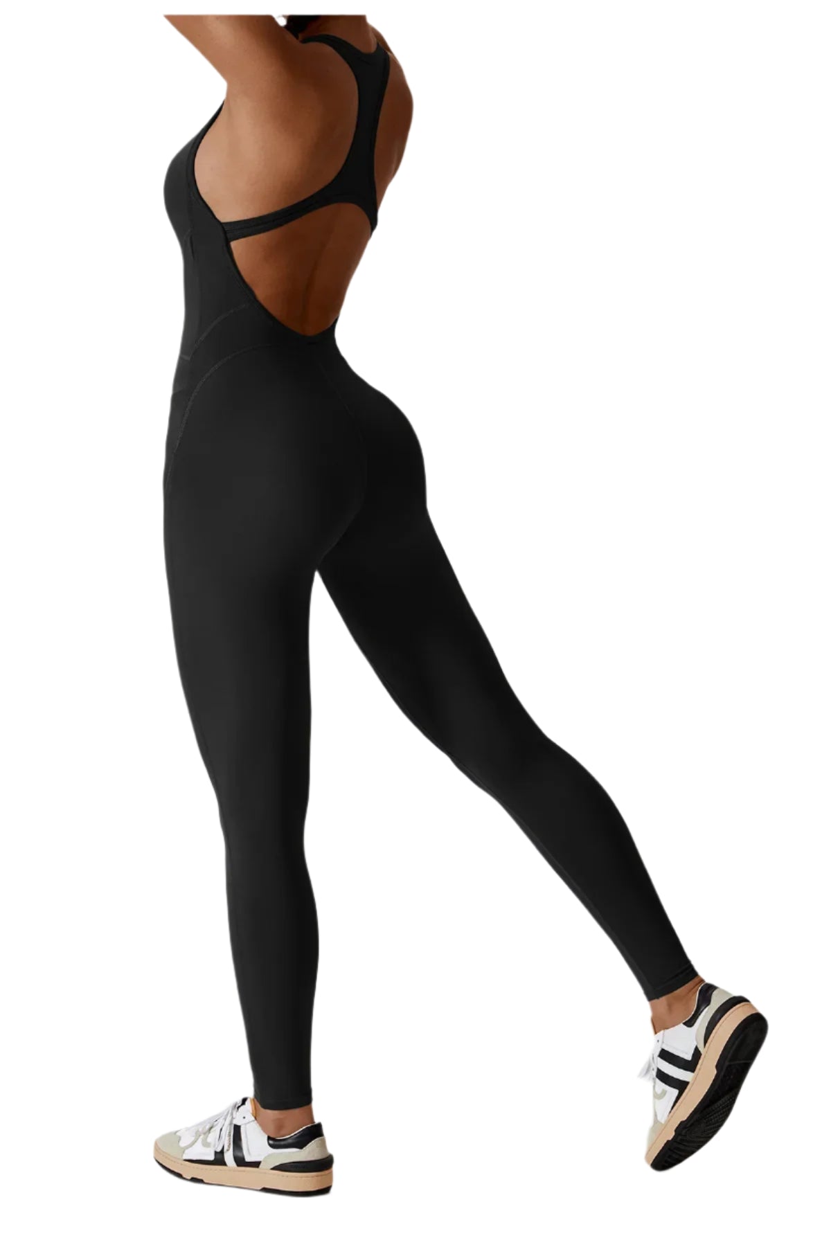 Xooie Fit women's fitness jumpsuit black view
