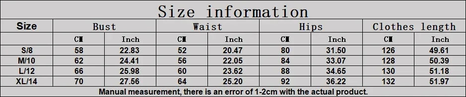 size chart jumpsuit