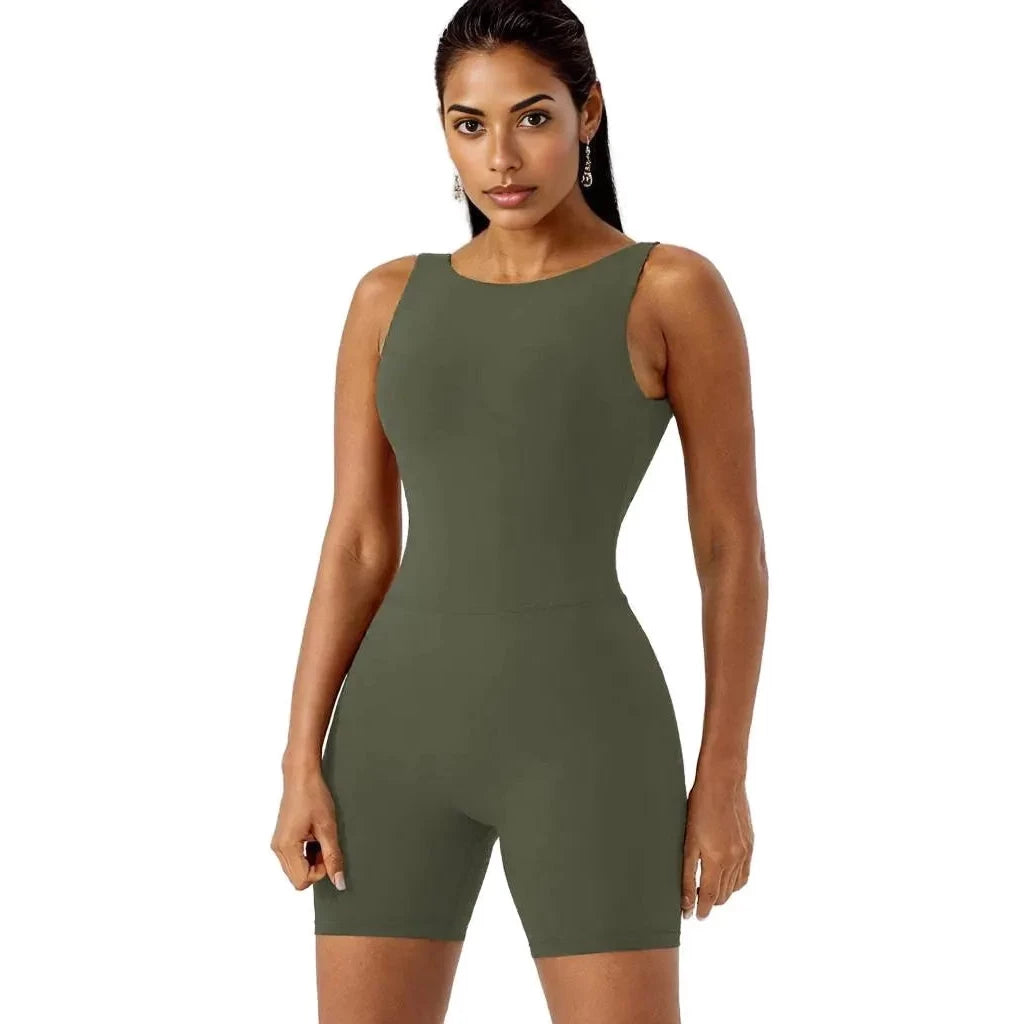 Xooie Fit women's tank bodysuit in olive green for comfortable and stylish outfits
