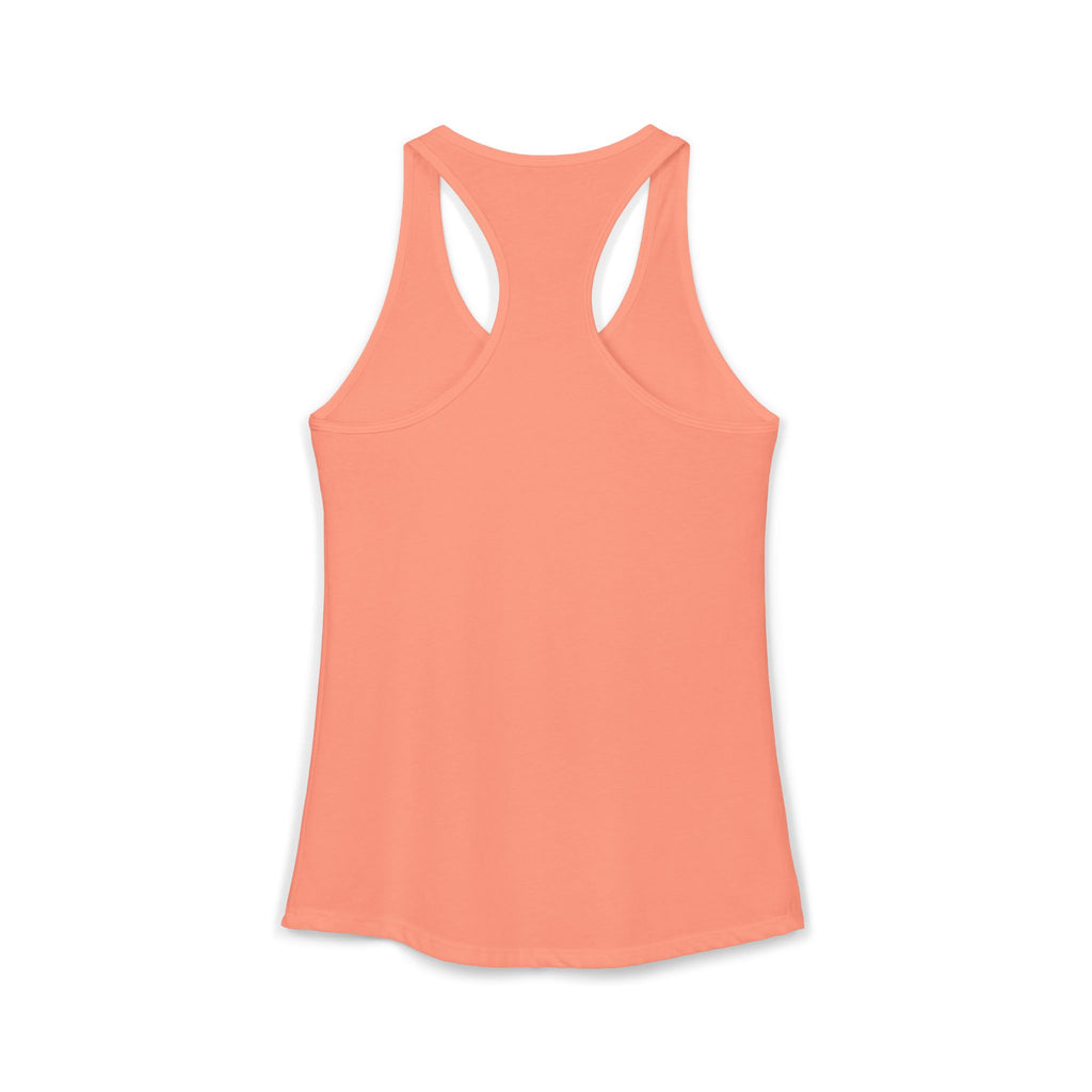 Back view of a coral womens tank top featuring a racerback design for comfort and style