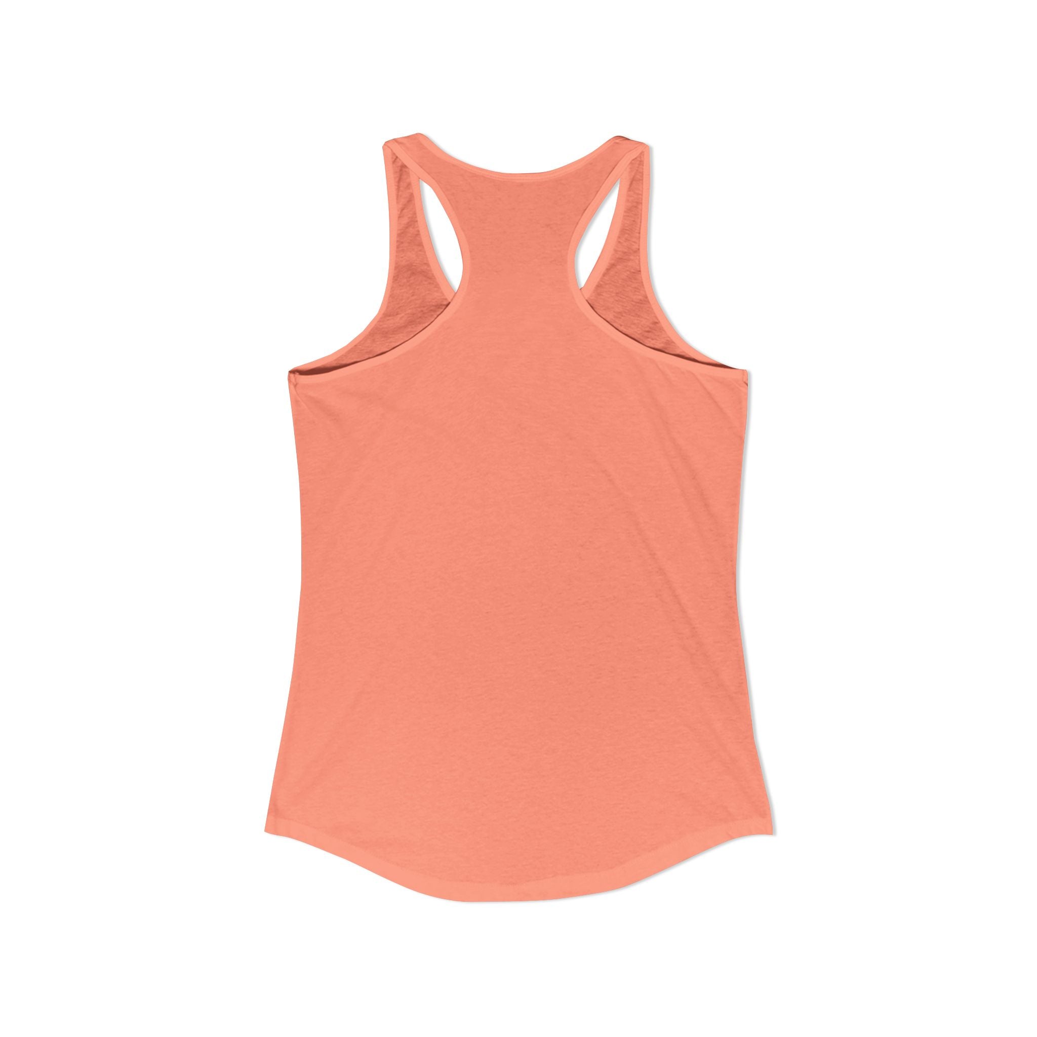 Back view of a coral womens tank top with a racerback design for stylish comfort