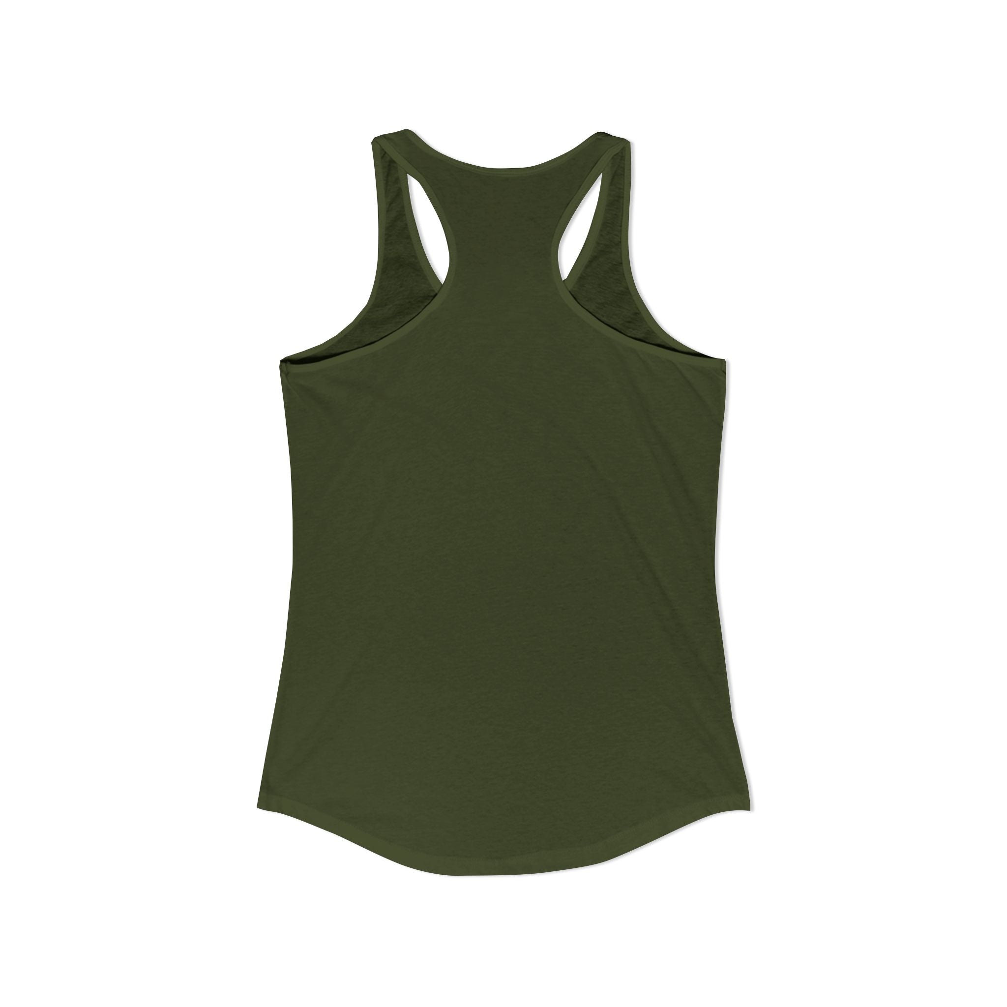 Olive Green Womens Tank Top with Racerback Design for Comfortable Daily Wear